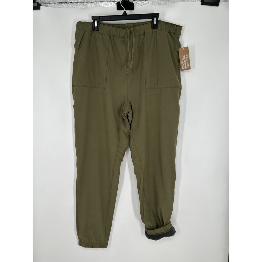 Eddie Bauer Flexion 3.0 Fleece Lined Pants Womens‎ 18 Tall 18T Hiking Moss Green